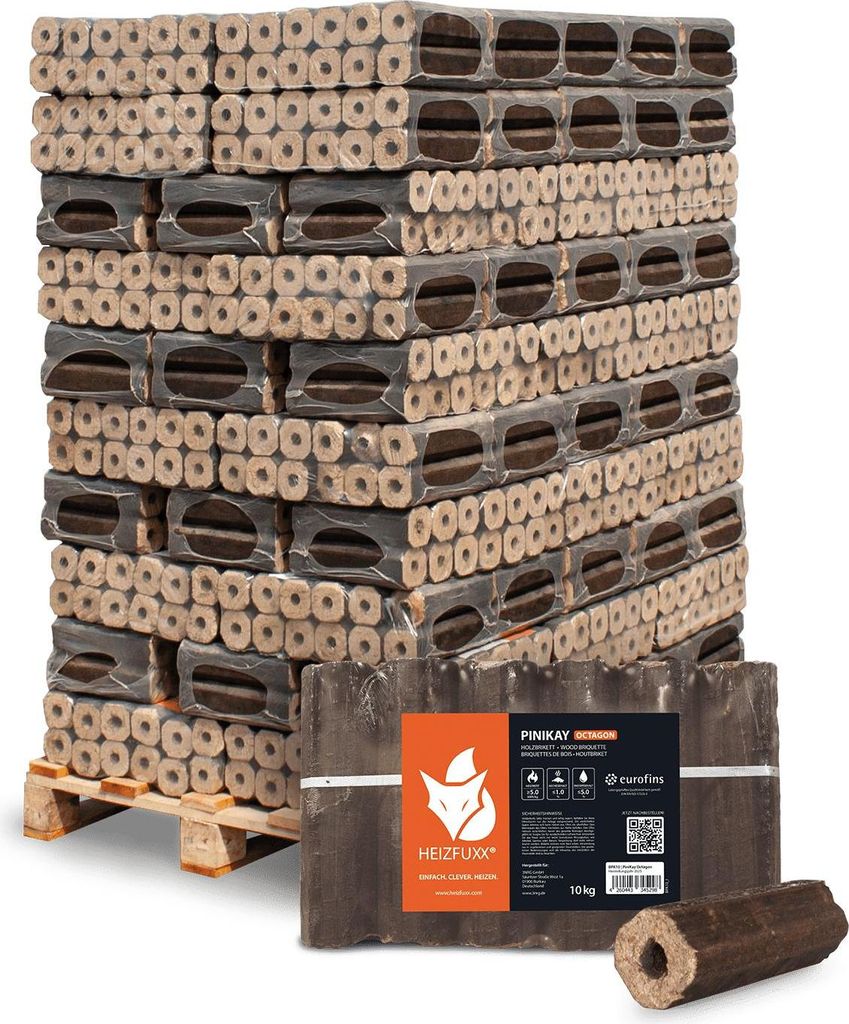 Heizfuxx PiniKay Octagon 10kg x 96 Gebinde 960kg Palette